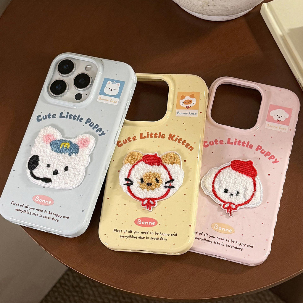 Cute pet embroidery series phone cases