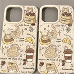 Coffee Cat Fun Life Illustration phone case